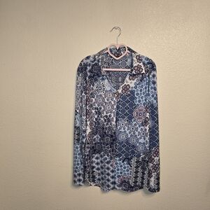 Floral Patterned Long Sleeve Blouse